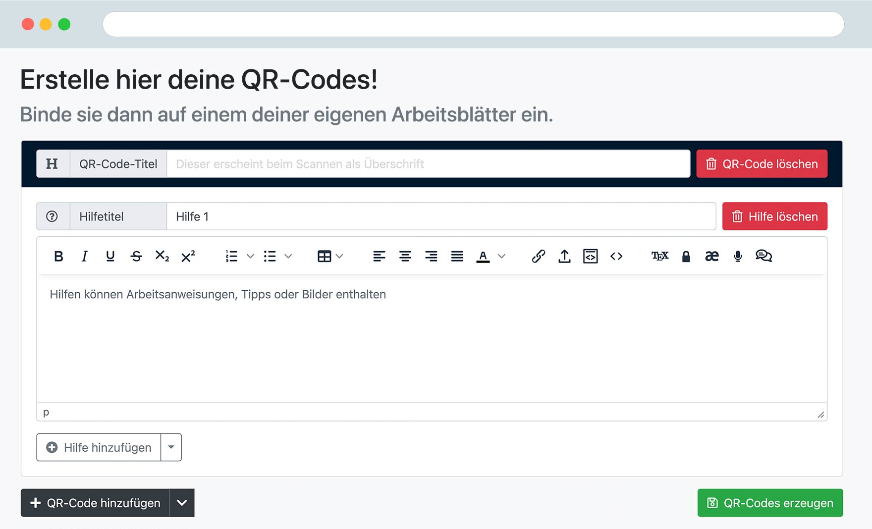 Webseite qr-Lernhilfen.de